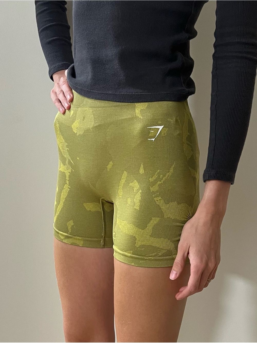 Gymshark Olive Green Seamless High-Rise Shorts